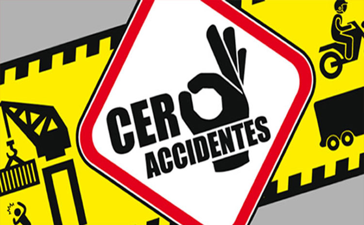 Letrero de con la leyenda cero accidentes